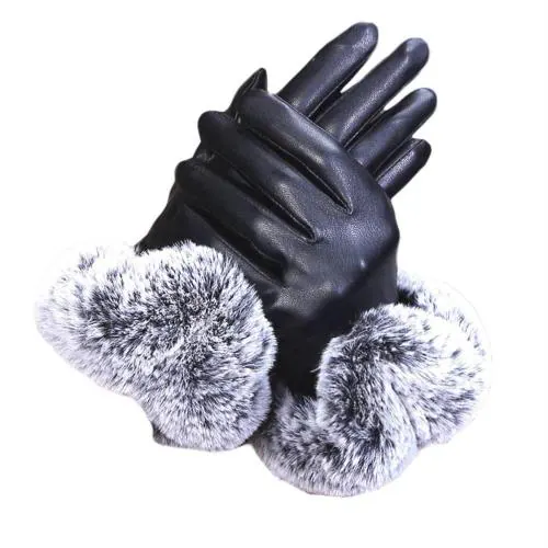 Cotson Touch Screen Gloves Women Winter Gloves Thicken Warm Lined Windpro OF Gloves (Black)