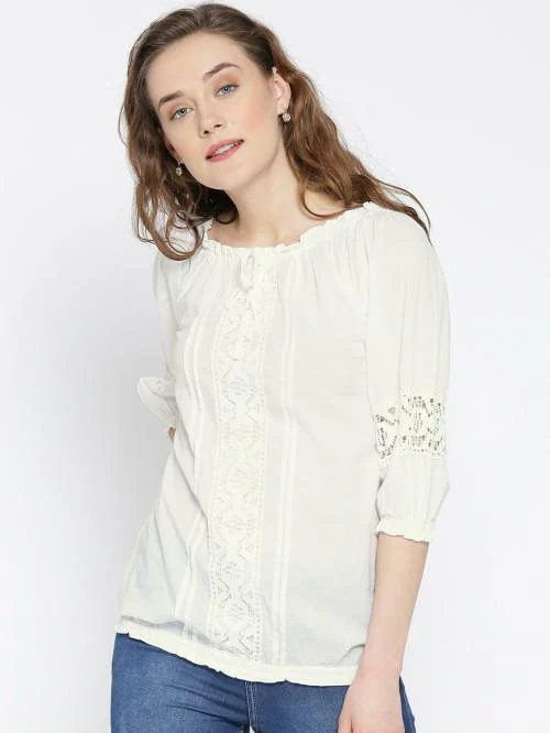 U&F Women White Solid Top