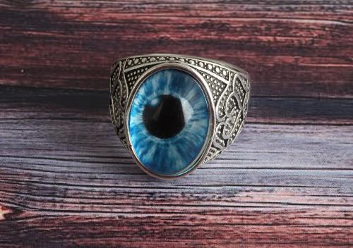 Waama Jewels Oval Shape Eye Design Silver Ring for Men & Boys