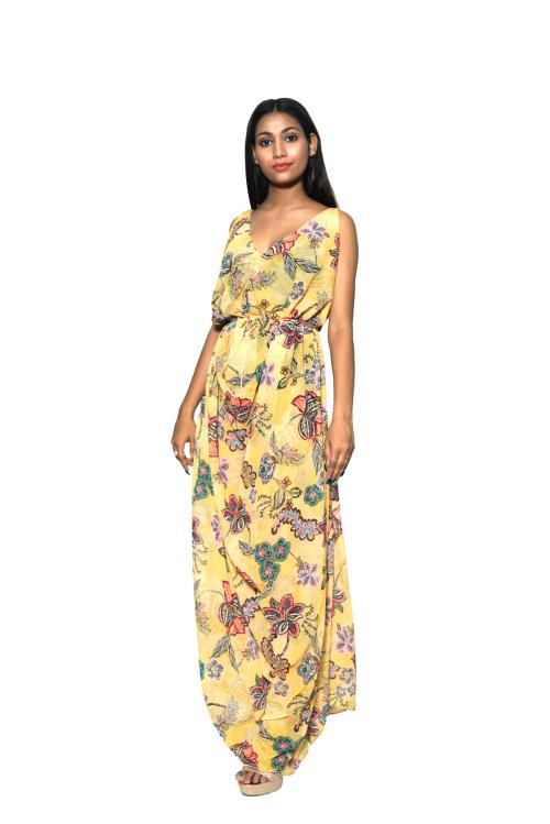 RAJORIA INSTYLE - Women Georgette Digital Printed Beach wear Kaftan Freesize AAXA-2-XXL