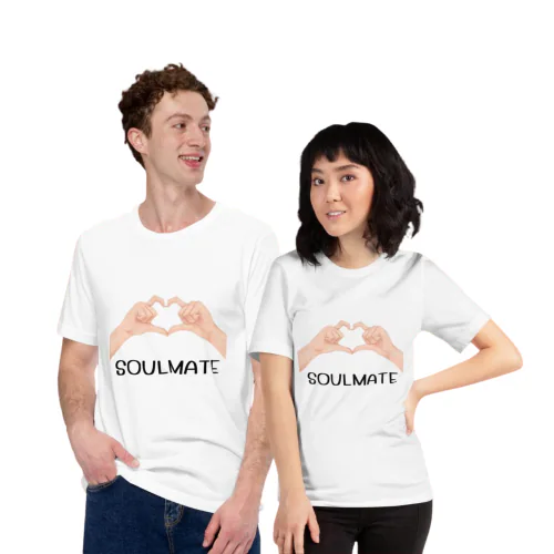 Ciyapa Soulmate Printed Couple t Shirts for | Boyfriend Girlfriend | Lovers | Husband and Wife |Valentine Gift
