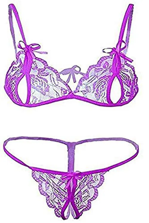 In-Curve -Women Cotton Bra Panty Set for Lingerie Set ( Pack of 1 ) ( Color : Purple )