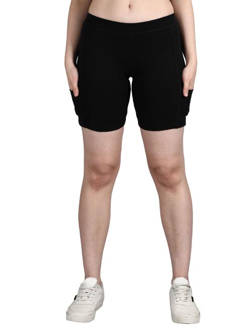 Black High-Waist Biker Shorts for Women