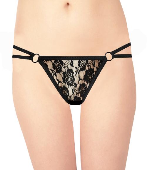 Selfcare Women Black Self Design Net Single Panties