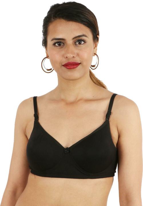 Emosis Women Black Bralette Cotton Blend Heavily Padded Bra Pack of 1 (34)