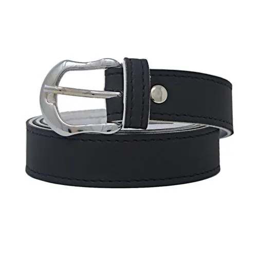 Exotique Black Casual Faux Leather Belt For Women (BW0022BK)