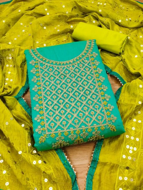 Panzora Chanderi Silk Elegance Salwar Suit Dress Material