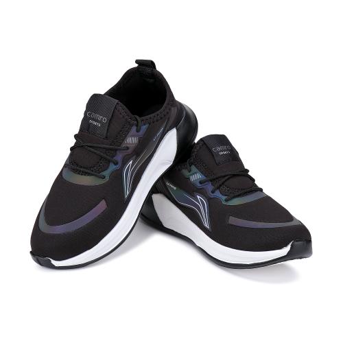 CAMRO G3S-501 Lace Up Black Sports Shoes, Mesh Upper & PVC Sole for Running, Gyming for Boy's