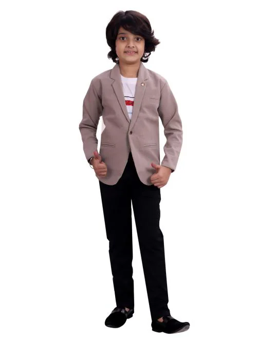 BILLIONAIRES CLOTHING / Stylish Blazer, T-shirt, Trouser for Boys / 3 Pcs Set ( 1 Blazer 1 T- shirt 1 Trouser ) / Size 12 Years / Grey