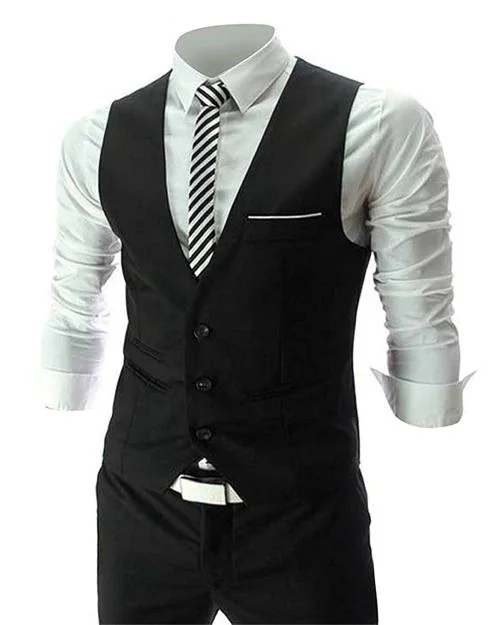 Oora Men Black Waistcoat