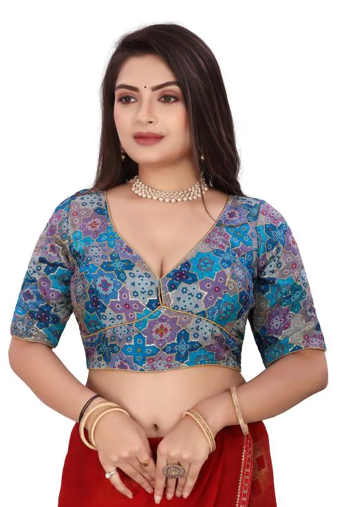 RAMBHA Chinnon Fancy Blouse for V-Neck
