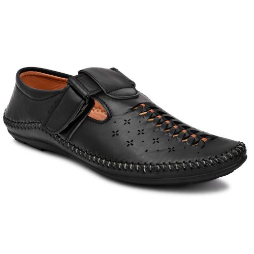 Equila Perforated Kantar Sandal For Men - BLACK