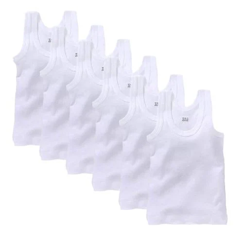 IGNOTO Zero Size Vest (Pack of 6) (9-12 Months) For New Born Infant Baby Kids Inner Wear Baniyan Unisex Cotton Baby Sando Vest