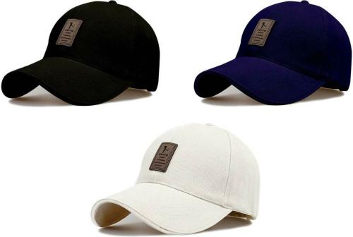 Babji Black,Navy Blue,White Ediko Baseball Sports Cap(Pack of 3)