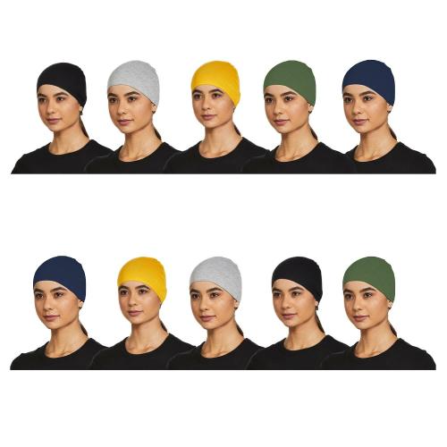 ONCH Womens Cotton Helmet Skull Cap Multicolor Combo (Pack of 10)