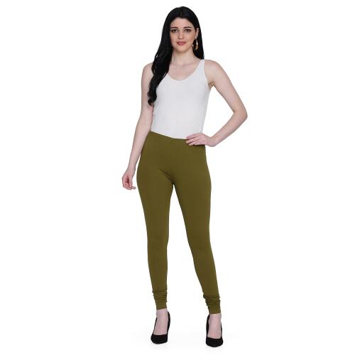 SPIFFY Women Cotton Spandex Churidar Legging MEHANDI