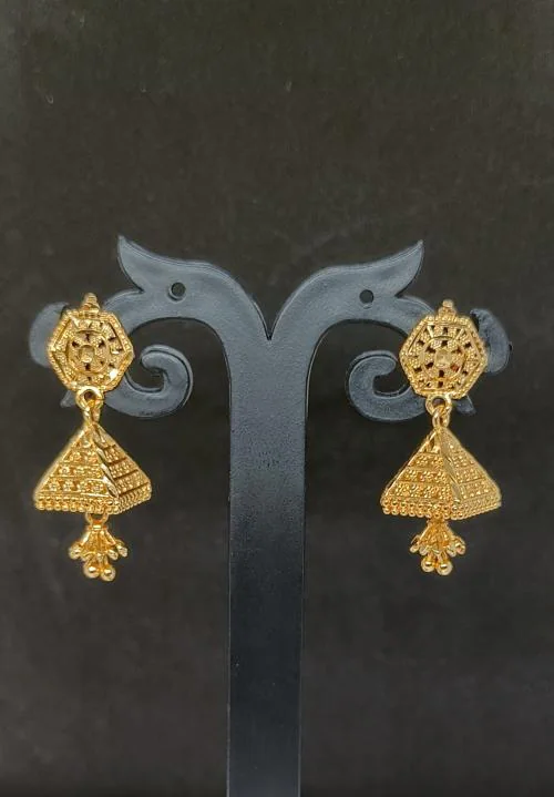 MANVEER ENTERPRISE 1 Gram Gold Earrings German Silver Tops Top Earring Jhumki Jhumkas Jumka Studs