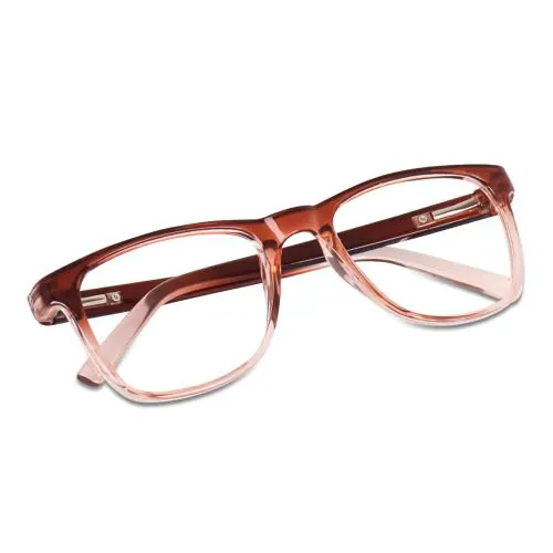 SunglassesMart Emiltus Rectangular Brown Blue Light Blocking Computer Glasses Frame For Men And Women