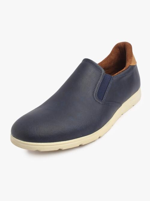 Franco Leone Blue Mens Leather Casual Shoes