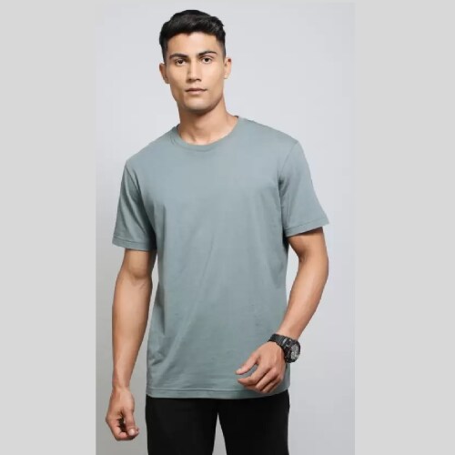 Buy jockey Solid Men Round Neck Green TShirt (XL) Online at Best