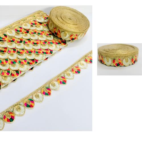 Laces Borders Matiral Heavy Zari Work Gota Patti SewingTrim for Kurti,Dresses,Duptaa,Lehenga Bags,Decorations,Borders,Crafts & Home D Cor,Blouse 9 Meter (Water+ Gold Zari+ Multi)