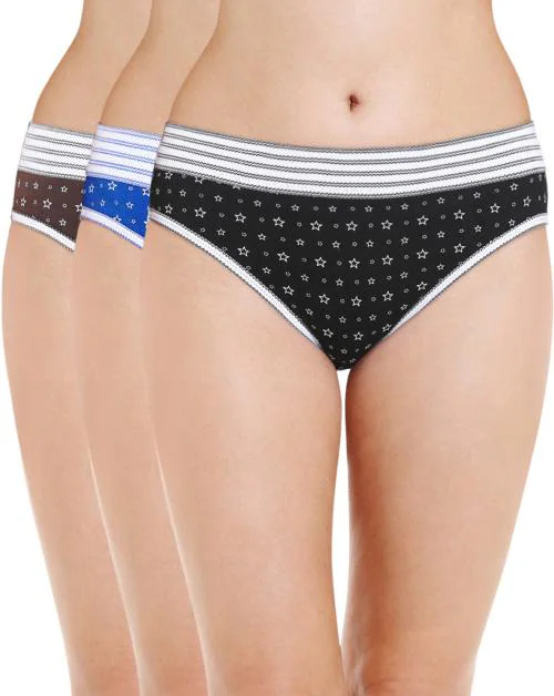 Bodycare women's combed cotton assorted Briefs Panty Pack of 3 ( E2912 )