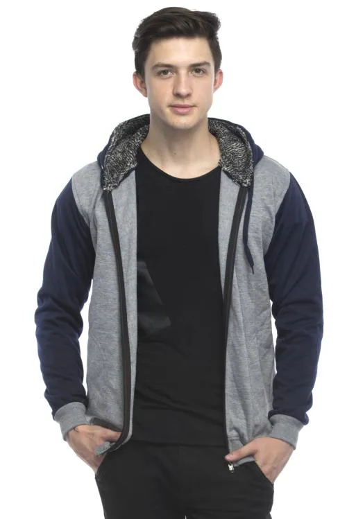 Lambency Multicolor Cotton Blend Solid Hooded Sweatshirt