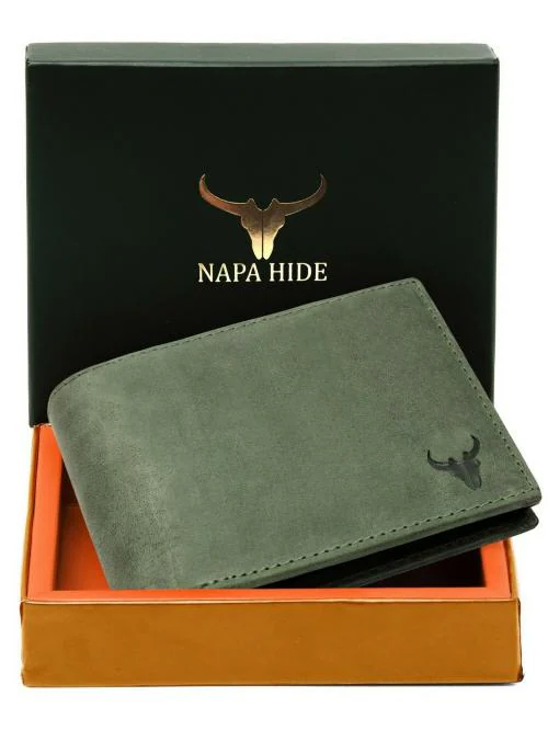 NAPA HIDE Genuine Leather Men Green Wallet