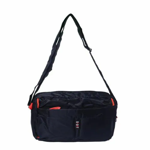 AAIFA Polyester Sling bag Cross Body Utility Travel Office Business Messenger one Side Shoulder Bag for Men and Women Unisex (Black)