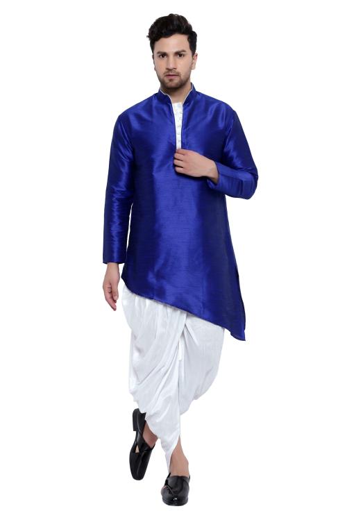 VOLRIX Men Silk Dhoti Kurta Set