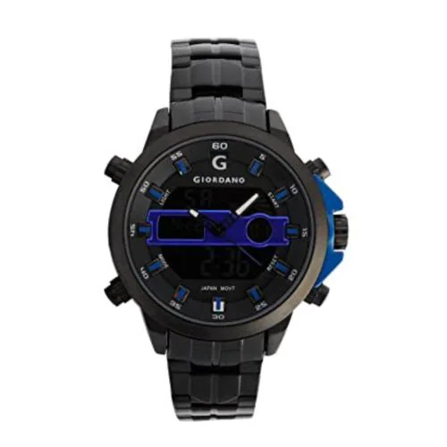 Giordano Analog Black Dial Black Strap Watch For Men