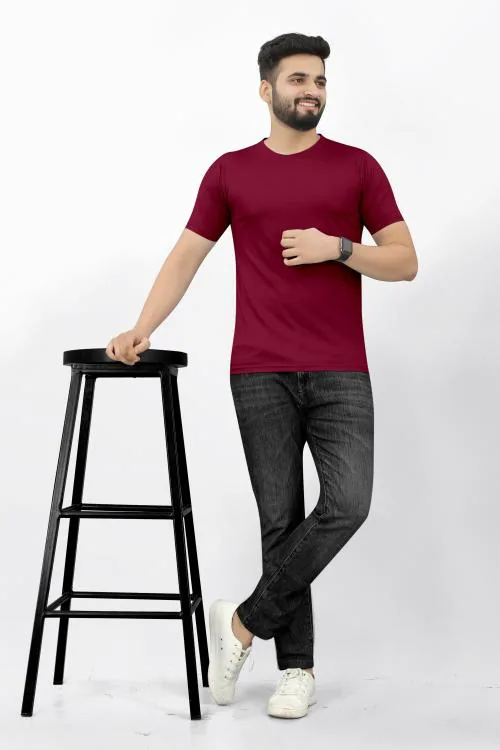 Filose Mens Wear Pure Cotton Maroon Color T-Shirt