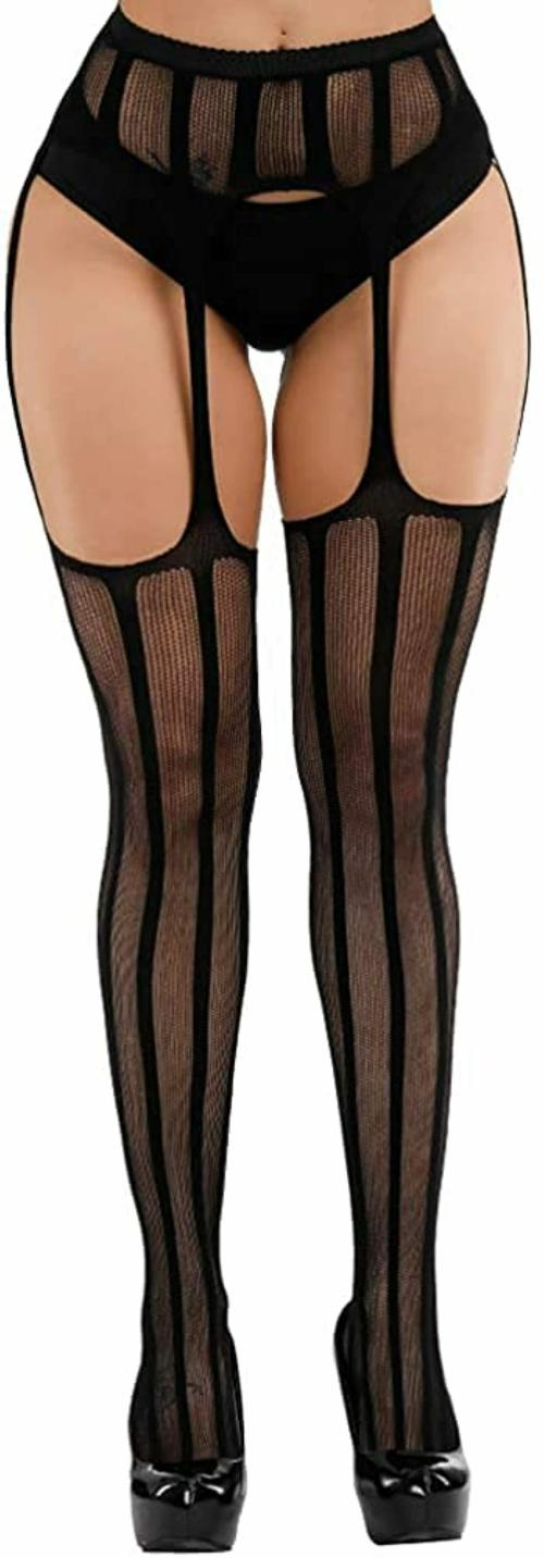 ogimi - ohh Give me Women, Girls Garter Striped Textured Stockings, Free size