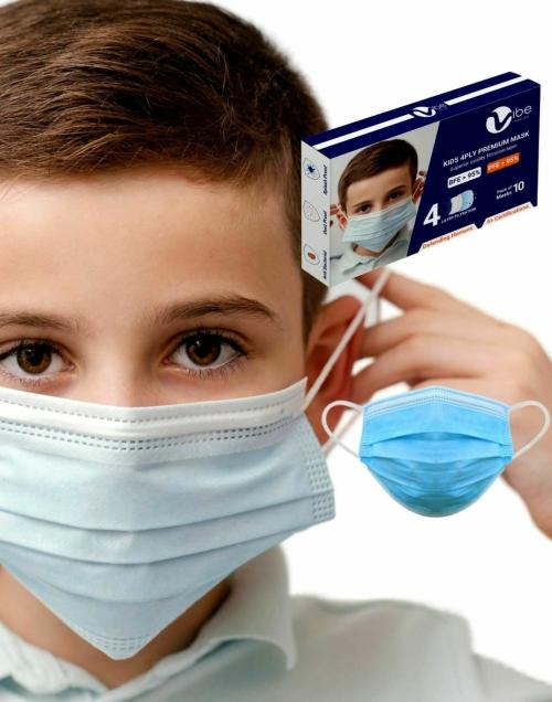 Vibe 3PLY Ultimate Kids Disposable Surgical Mask(Pack of 100)
