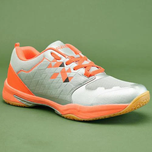 AVANT Men's FluidX 2.0 Badminton Shoes-Grey/Orange - UK 10