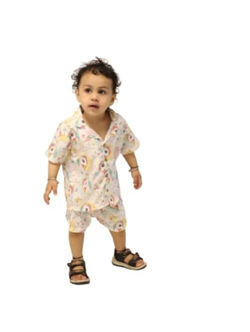 Unbind Baby Boys And Girls 90 Percent Polycotton, 10 Percent Viscose Remote Clothes Set Half Sleeve Top Bottom Cord Set