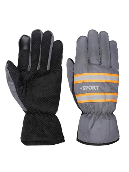 Fabseasons Grey Cotton Winter Gloves For Men And Women - Free Size