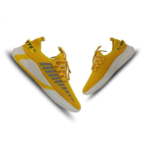 ShoeRise Mens Yellow Sneakers Sports Shoes Casual Sports Shoes Trendy Stylish Comfortable Daily use Walking Running Training Gym Shoe for Boys Shoes for Men UK 6
