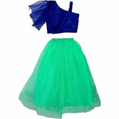 TILISM Indo Western Turquoise Crop Top and Skirt Lehenga Choli 2 - 3 Years