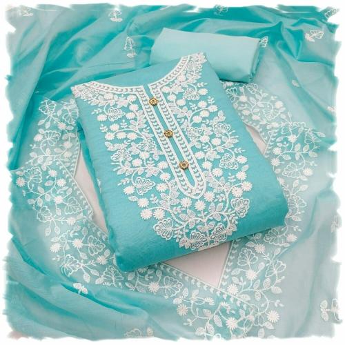 UNSTICH FABRIC Women's Heavy Cotton Embroidery Work Unstitched Salwar Suit Dress