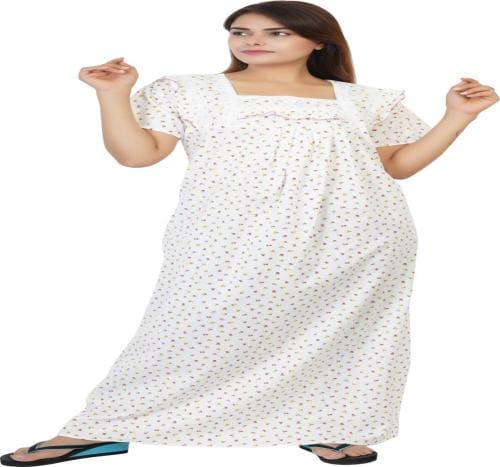 AVORDE Women Pure Cotton Nursing Feeding Maternity Nighty Multipurpose Night Dress Night Gown for Ladies-A1