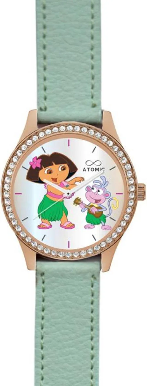 Atomic Premium Quality Rosegold Light Green Strap DORA watch for Girls