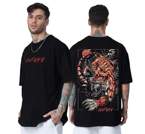 Tshirt For Men | T-shirt | Leotude Tshirt For Men | Men T-shirt | Oversized T shirt | Oversized Tshirt For Men | Black Color