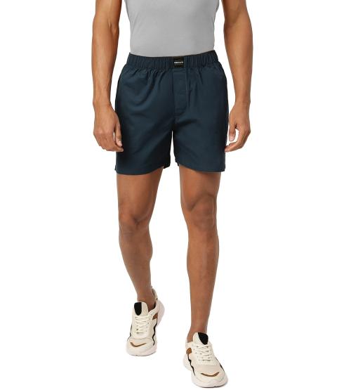 FREECULTR Men's Hawaiian Blue Solid 100% Cotton Boxers