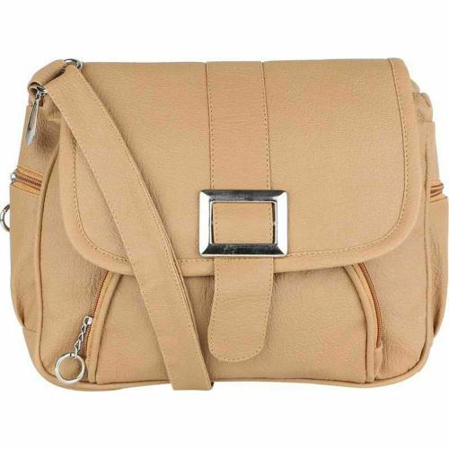 ACRIL Women Beige Pu Shoulder Bag