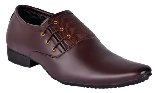 Aadi Men's Brown Synthetic Leather Derby Formal Shoes