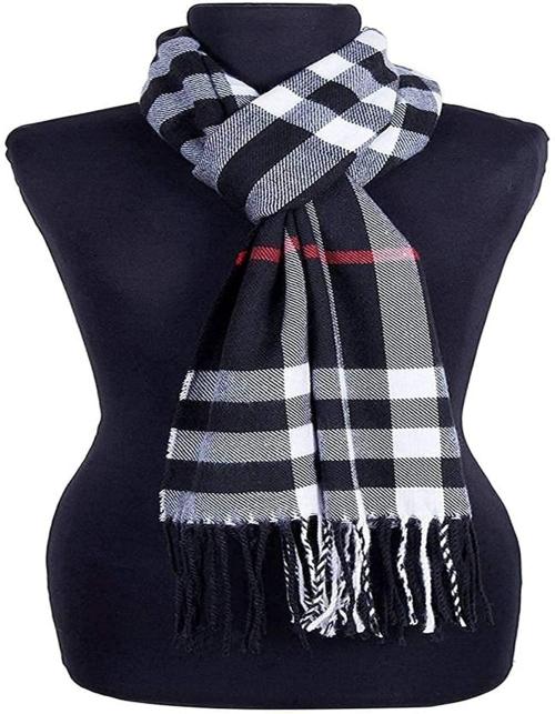 SIDEWOK Warm Winter Wear Acrylic Woolen Muffler/Scarf For Men & Women Warm lightweight Scarf (BLACK)