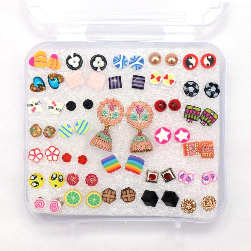 NAVMAV Fashionble Base Metal Jhumki Multicolour Floral Stud Earrings For Women Set Of 30Pc