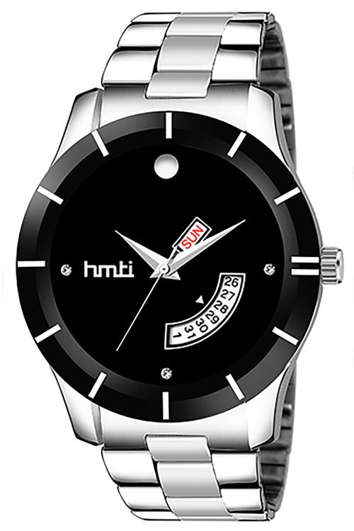 HMTI - Silver Dial Colour Black Stainless Steel Analog Men's Watch HMTI-7075