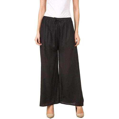 TNQ Women's Plain Rayon Palazzo Free and Jumbo Size (Waist- 29